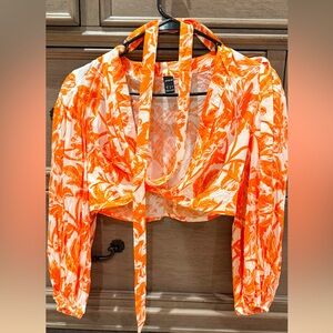 Orange Floral Women's Top